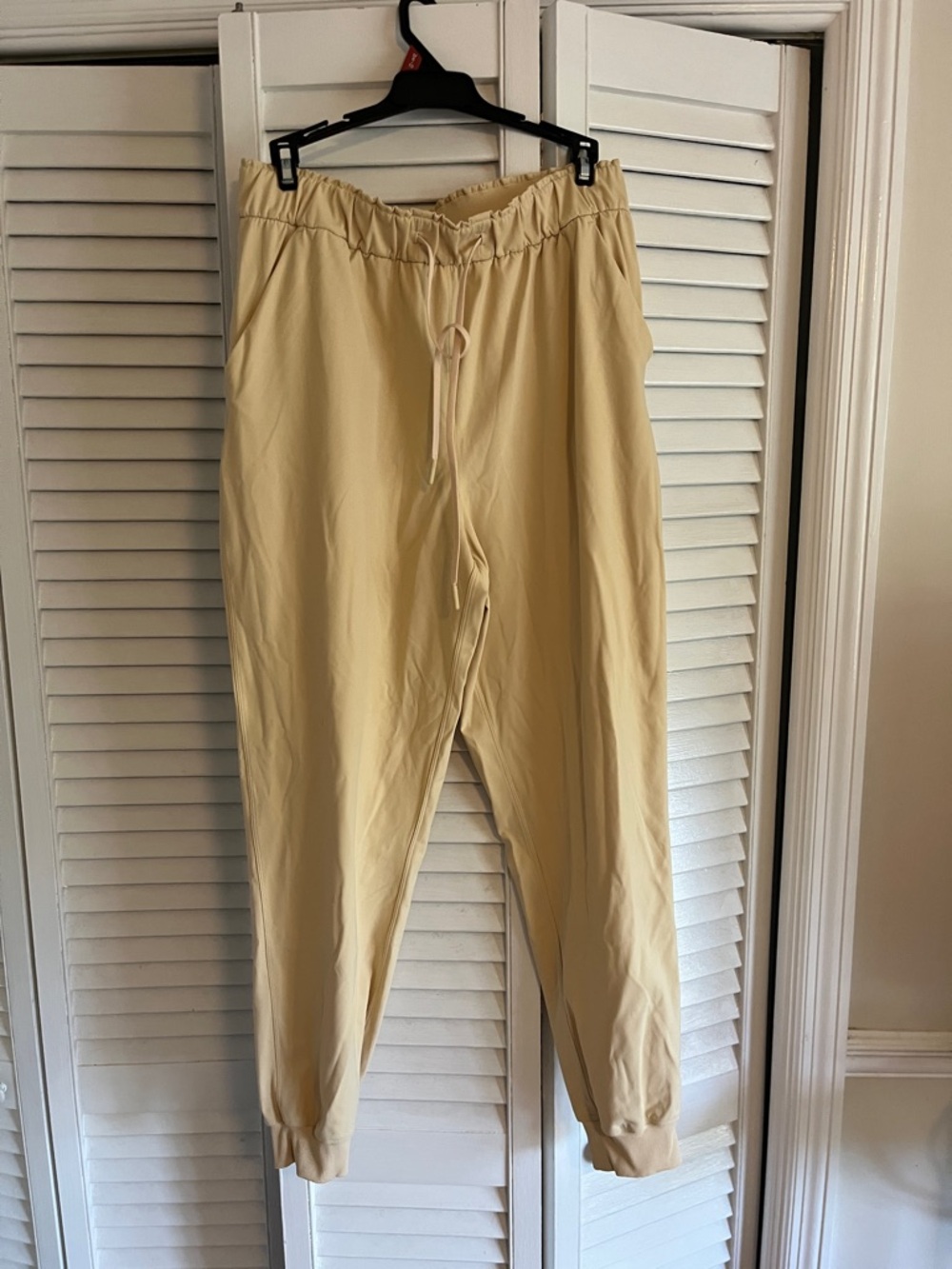 Light Yellow Lululemon Drawstring Jogger Pants